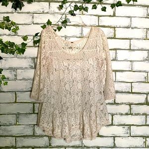 Free People white lace shirt